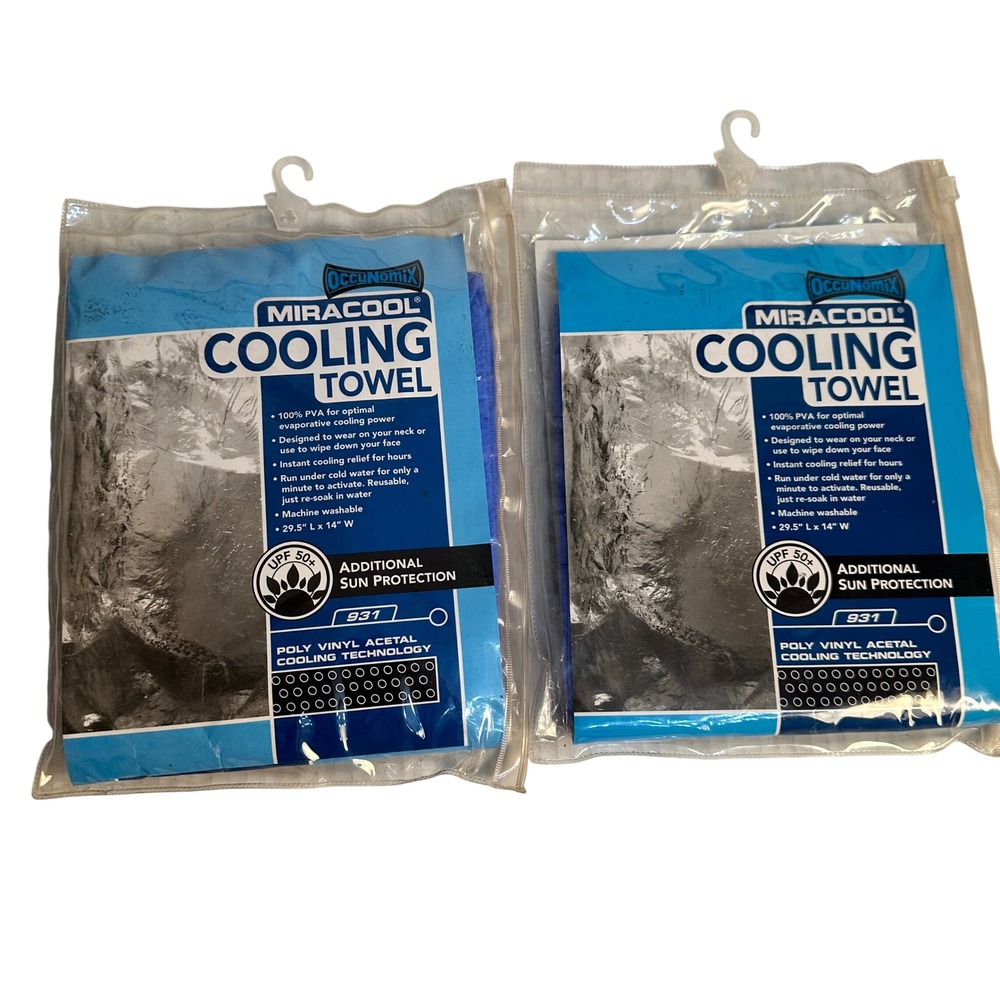 OccuNomix MiraCool Cooling Towel UPF 50+ Sun Protection‎ - 2 Pack